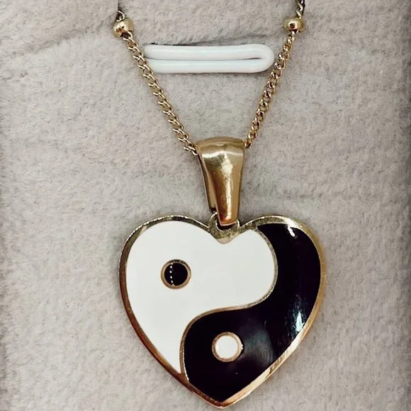Yin and Yang & Mushroom Necklaces - Gold Plated Stainless Steel Jewelry - Picture 5 of 10